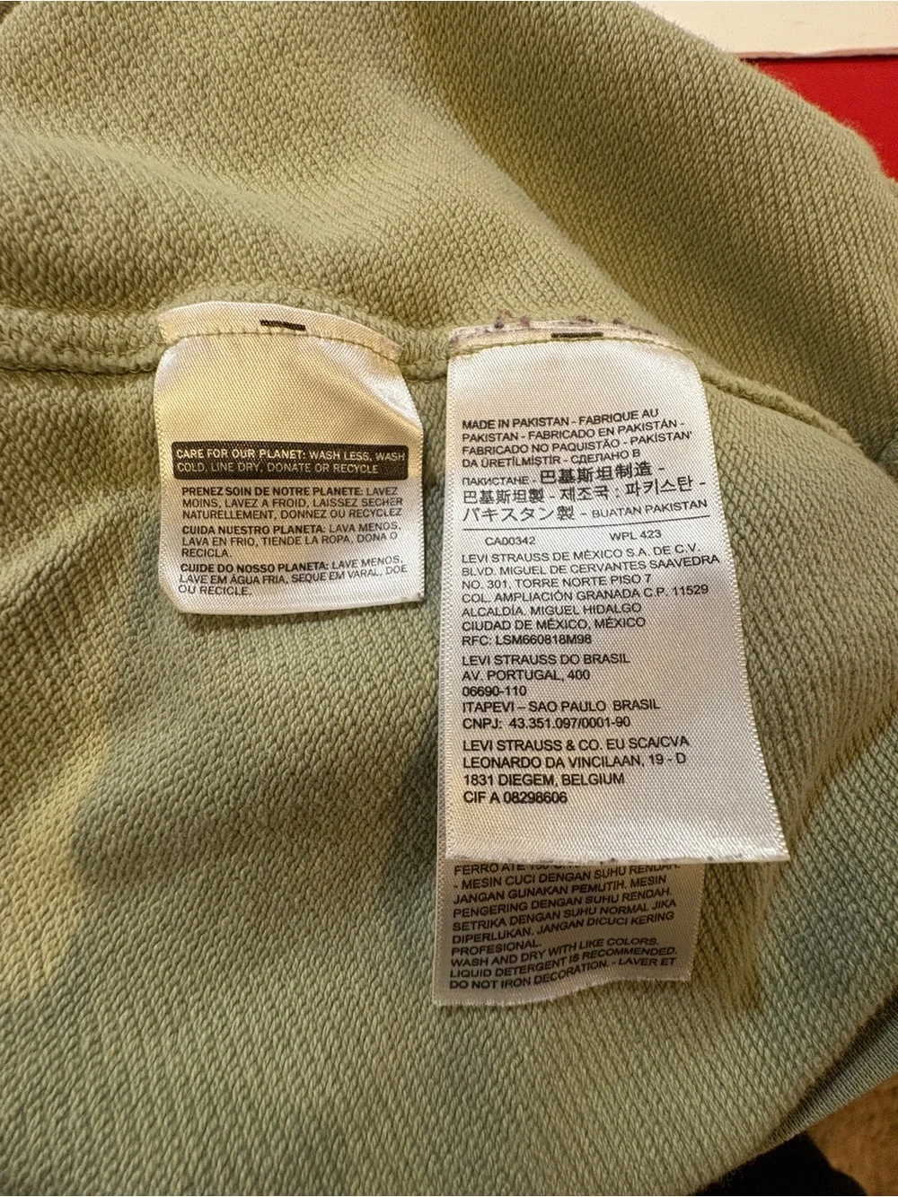 Levi’s Relaxed Fit Sage Green Logo Hoodie Large Cotton Pullover Sweatshirt